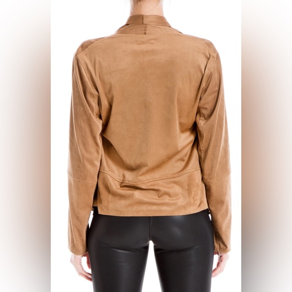 Max Studio Faux Suede Draped Jacket - Picture 3 of 5